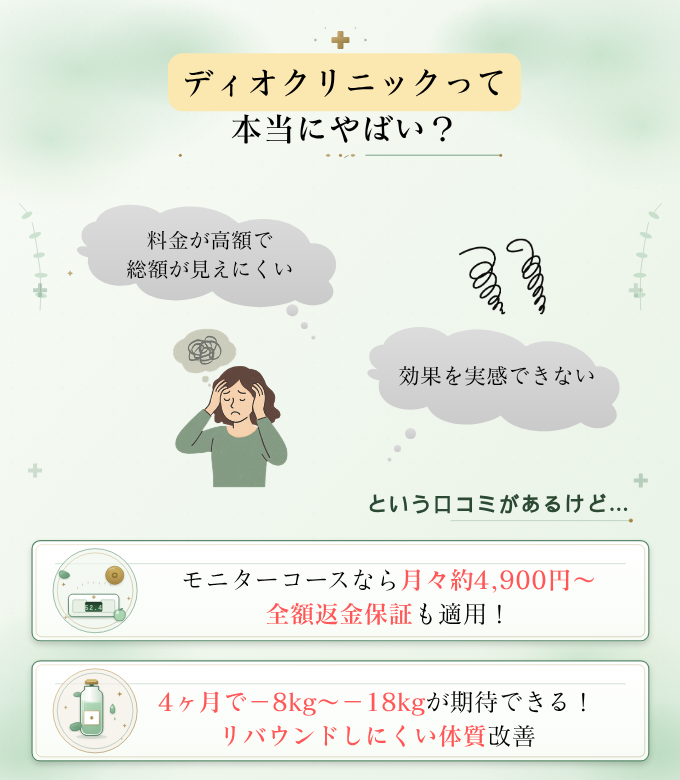 ディオクリニックは「やばい」？100万円無料のからくりと「潰れる」噂